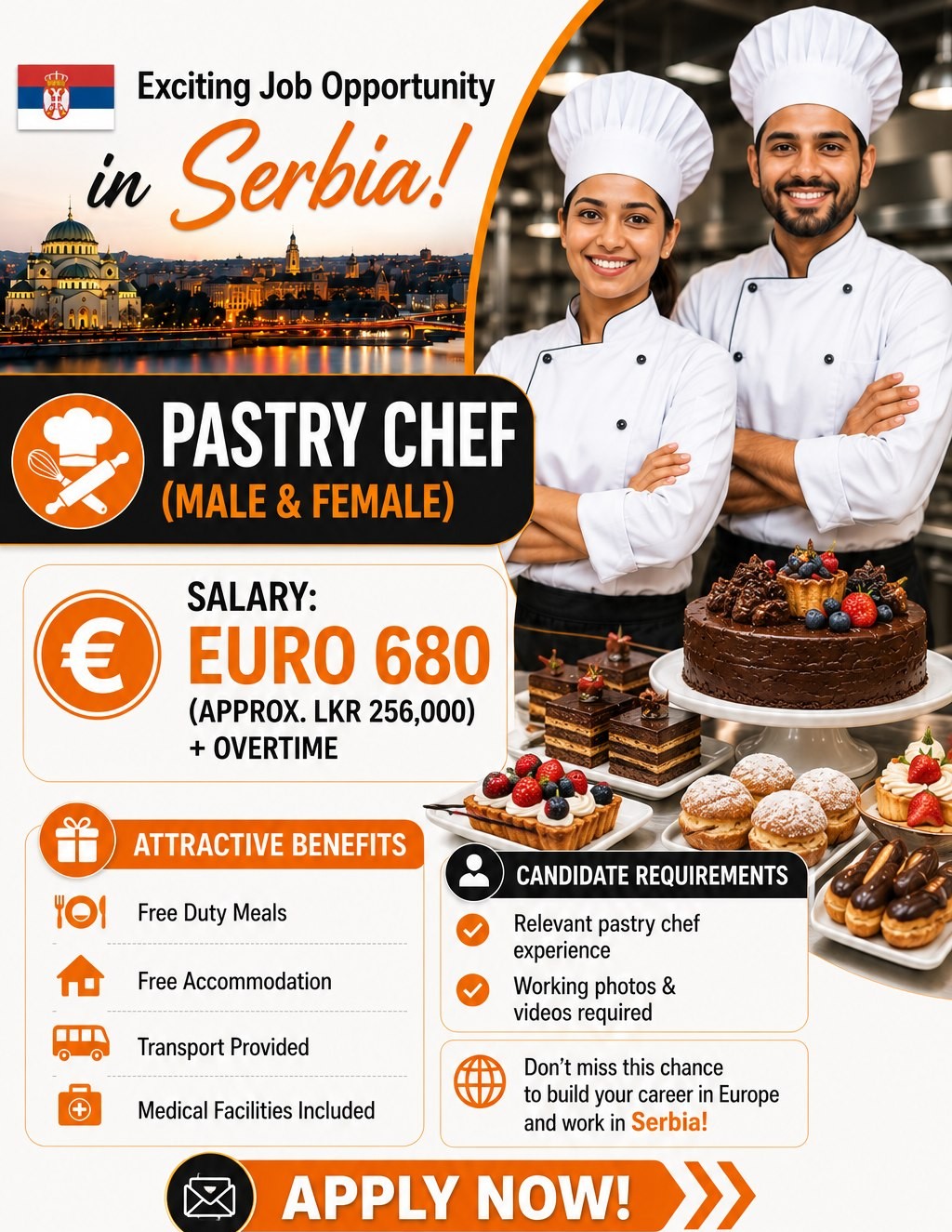 Pastry Chef  - Male & Female