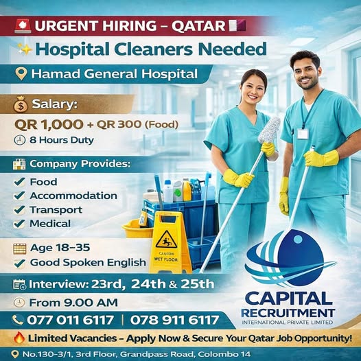 HOSPITAL CLEANERS - MALE & FEMALE  